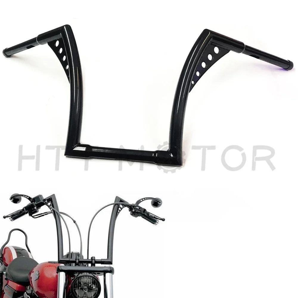 1x Custom 12" Rise Fat 1-1/4" Ape Hangers Handlebar for Harley Motorcycle