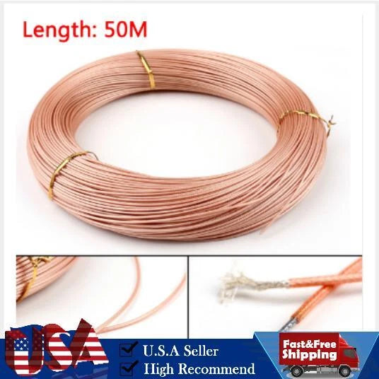50m RG178 RF Coaxial Cable Connector Pigtail 50ohm M17/93-RG178
