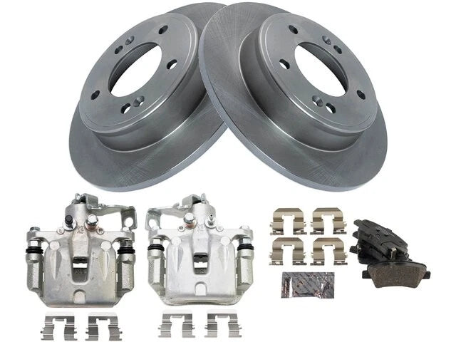 Set of 4 Brake Pads Rotors Calipers for Kia Forte5 (2017–2018) 13713KCSG