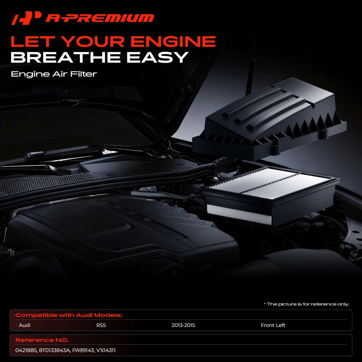 Engine Air Filter for Audi RS5 (2013–2015) 8T0133843A, PA99143
