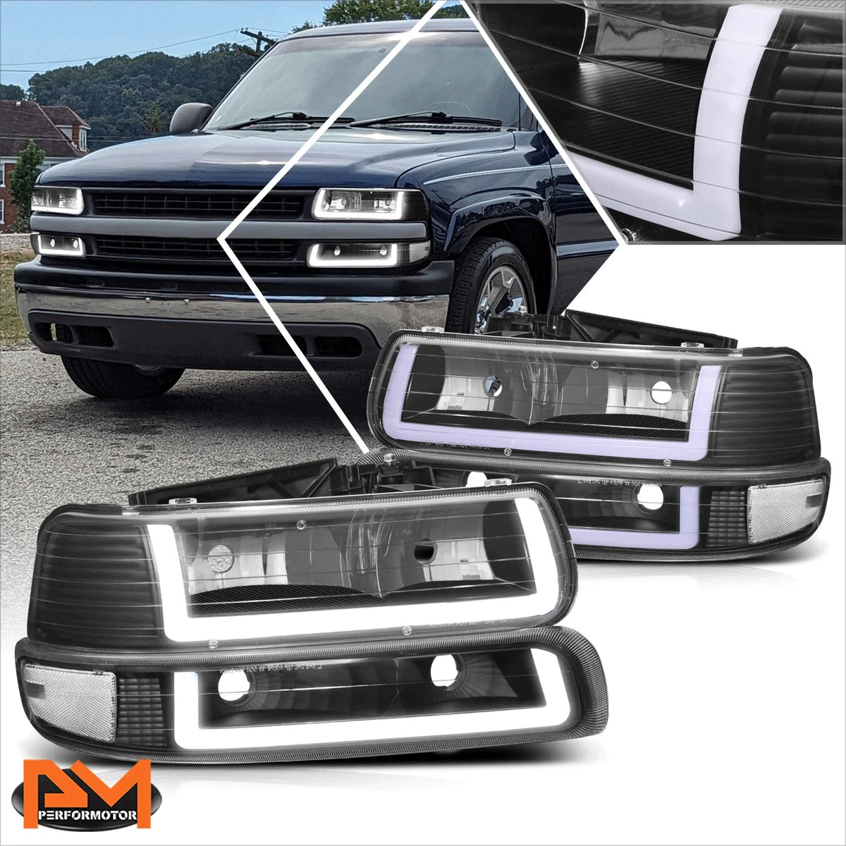 LED DRL Headlights for Chevy Silverado Suburban 1500-3500 (1999–2006)