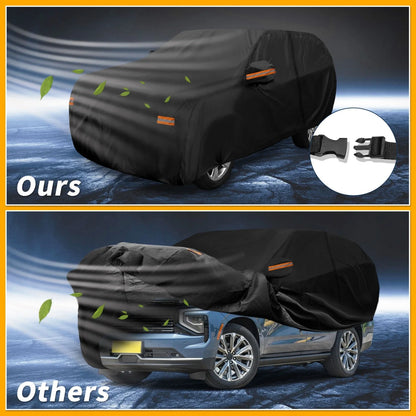 Car Cover Waterproof All Weather for Chevrolet Tahoe (2015–2023) 190T-PU Zipper