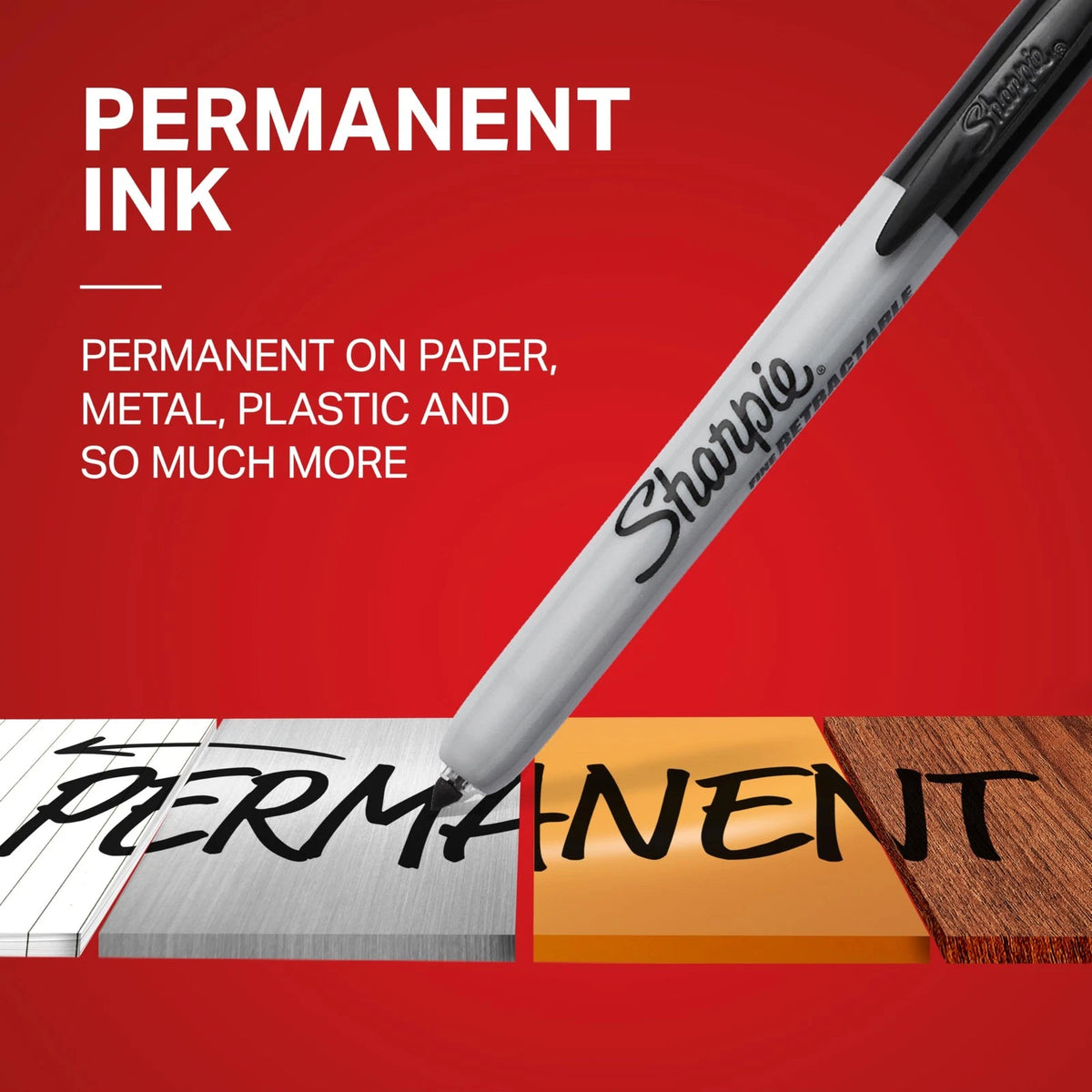 12X Fine Tip Retractable Permanent Markers for Various Uses (Black)