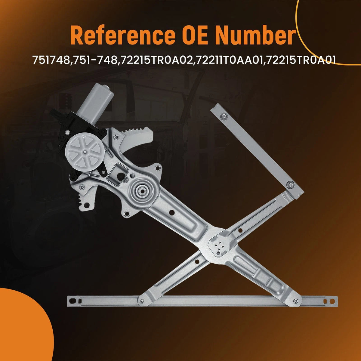 Power Window Mechanism for Honda CR-V (2012–2016) OWSADR Front Right 2 Pin Motor