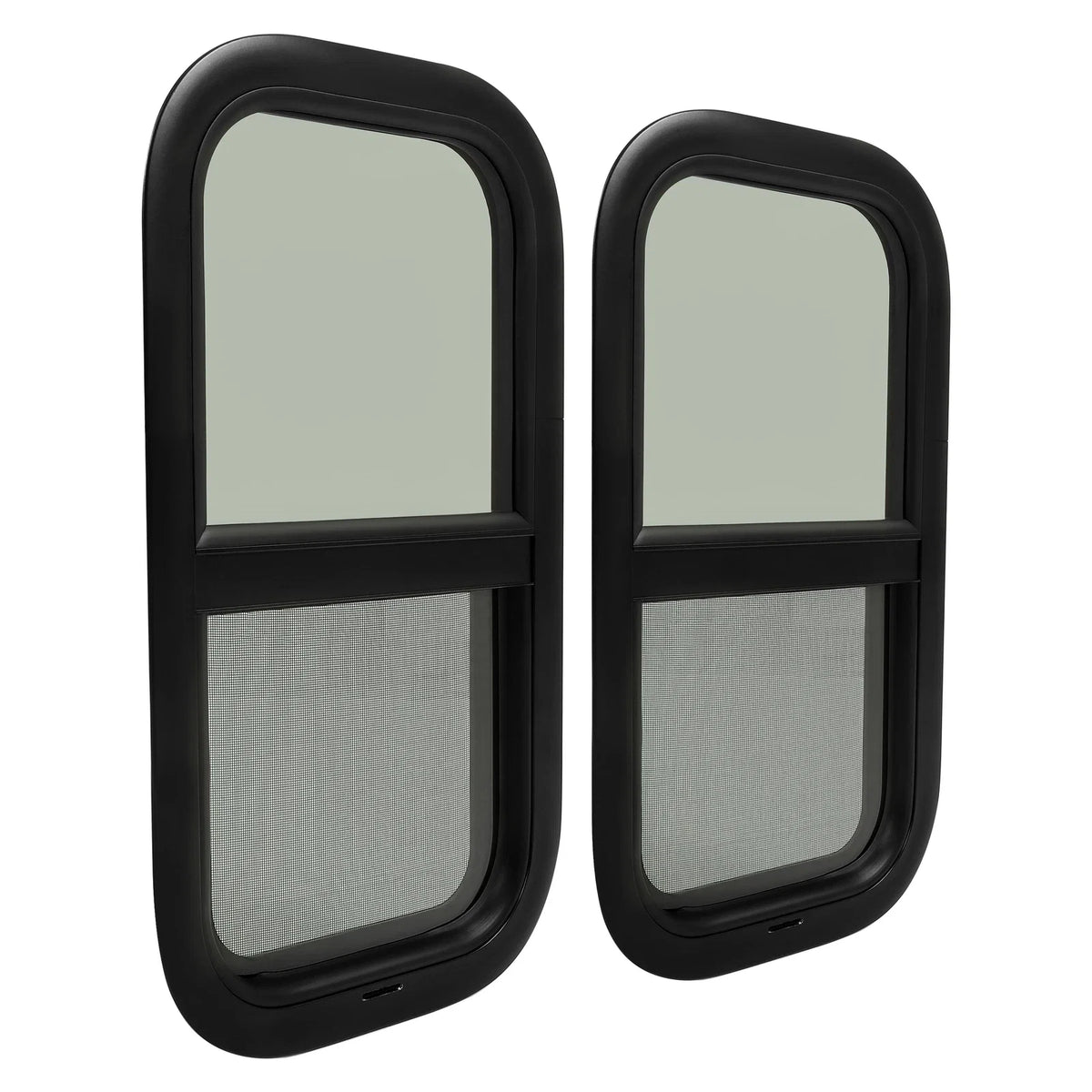 2 Pack RV Window 12 x 22 x 1-1/2" Vertical Sliding with Trim Kit
