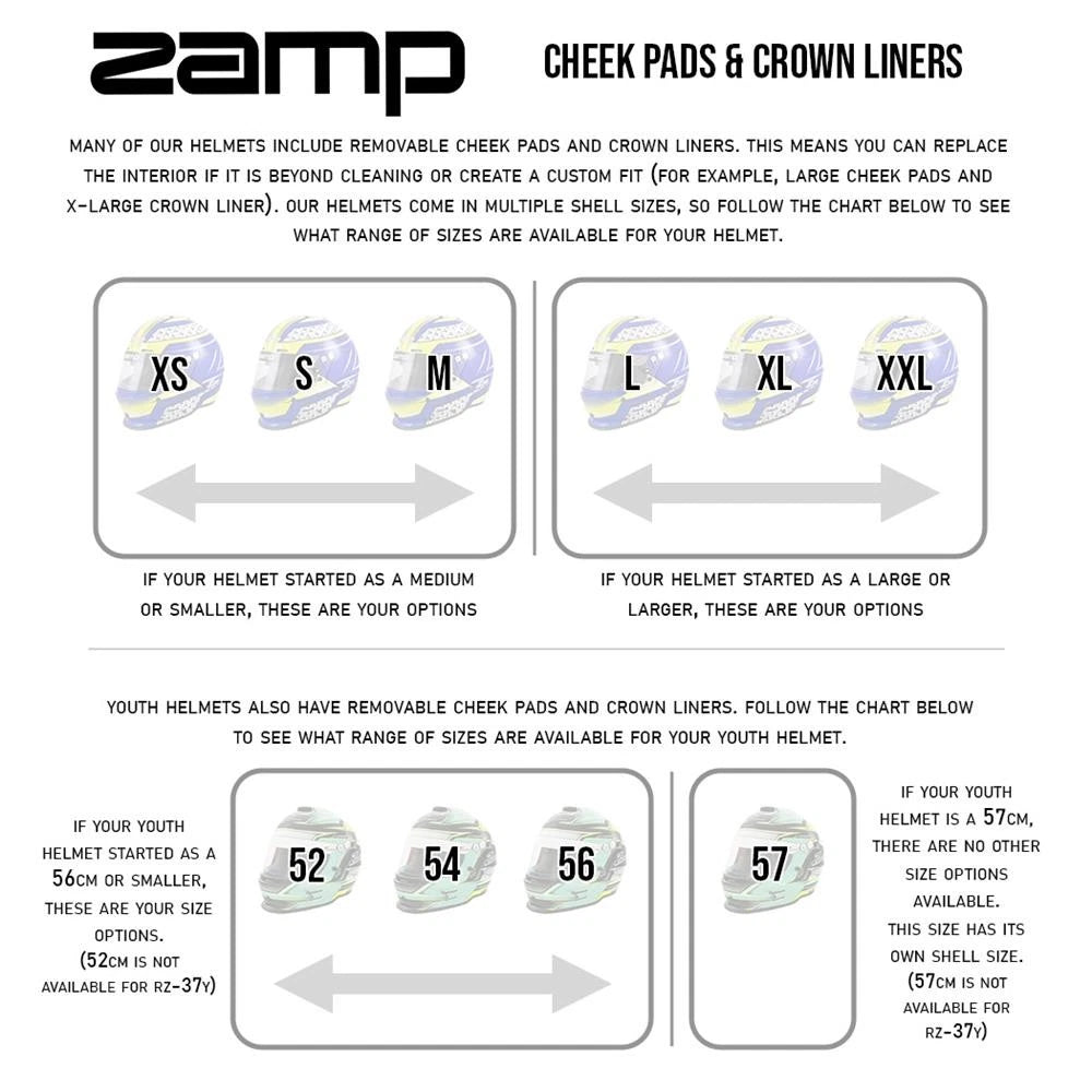 2X Cheek Pads for Zamp FX-4 Helmet (HALCP777M) Medium