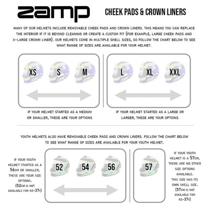 2X Cheek Pads for Zamp FX-4 Helmet (HALCP777M) Medium
