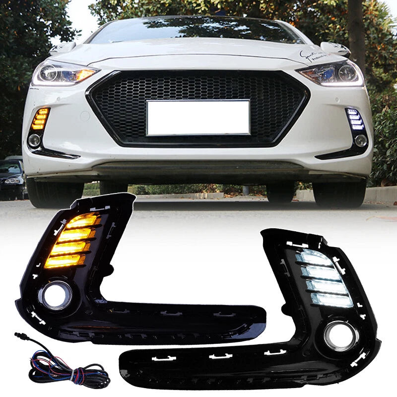 LED Sequential Turn Signal Fog Lights for Hyundai Elantra (2016–2018)