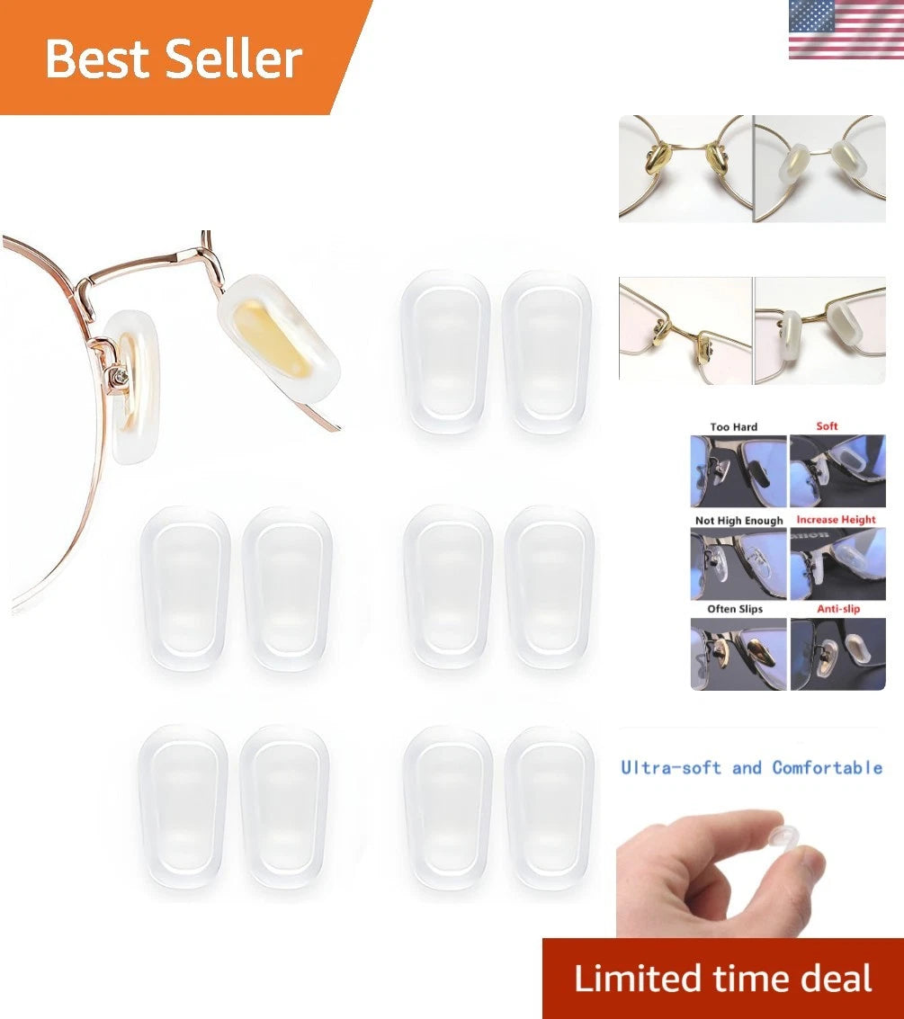 5 Pairs of Anti-Slip Silicone Nose Pads for Glasses