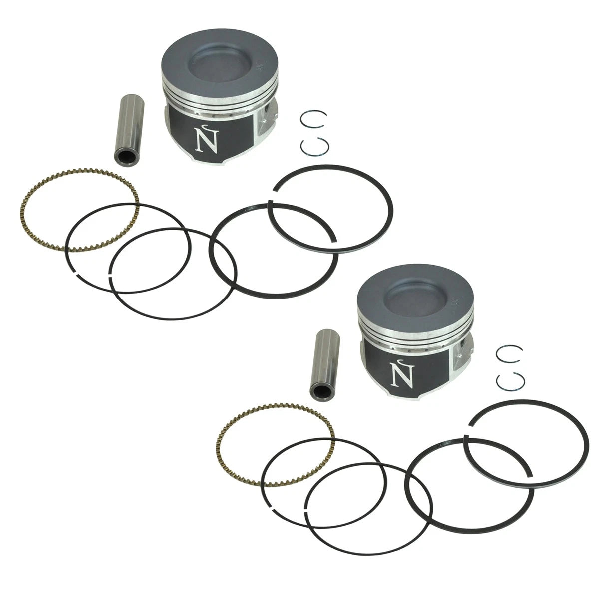 2 Namura .020 Over Bore Piston Kits for Kawasaki Mule 2500 2510 3000 4000 (76.5mm) NA-20062-2