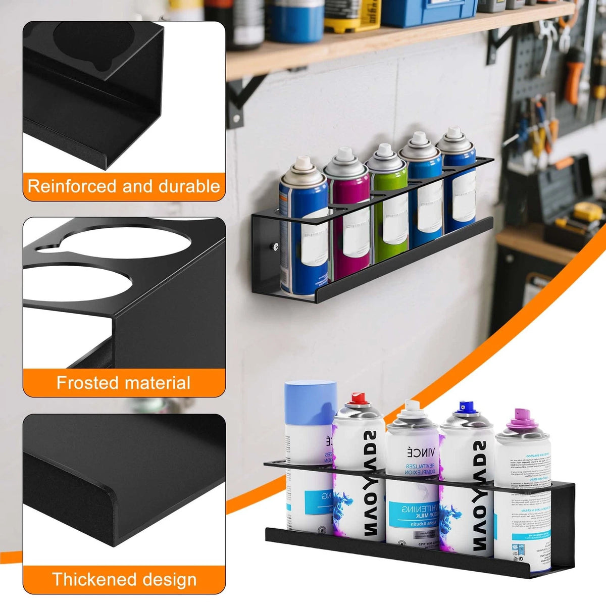 Spray Can Holder for Universal Use (16.5 x 3.7 x 3.9 inches)