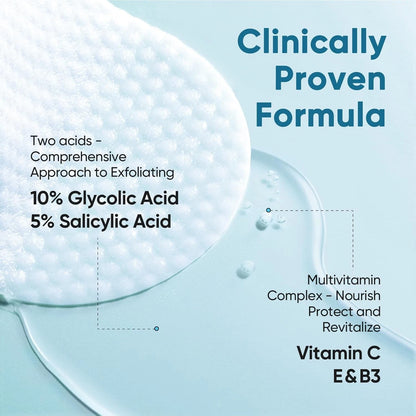 Exfoliating Glycolic Acid Facial Pads for Women