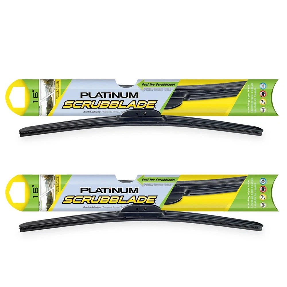 Set of 2 Scrubblade Platinum Wiper Blades for Chrysler Imperial BMW 2002tii (U2-G0066FMW2, 11711375-101)