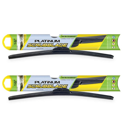 Set of 2 Scrubblade Platinum Wiper Blades for Chrysler Imperial BMW 2002tii (U2-G0066FMW2, 11711375-101)