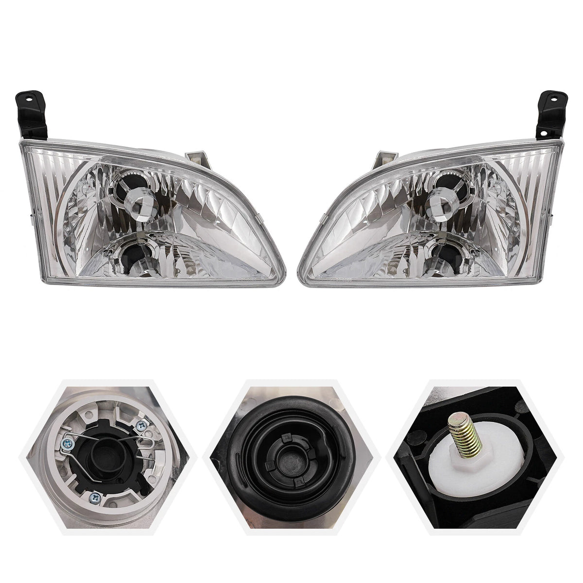 Headlight Assembly Pair for Toyota Sienna (2001–2003) 8115008020, TO2502135