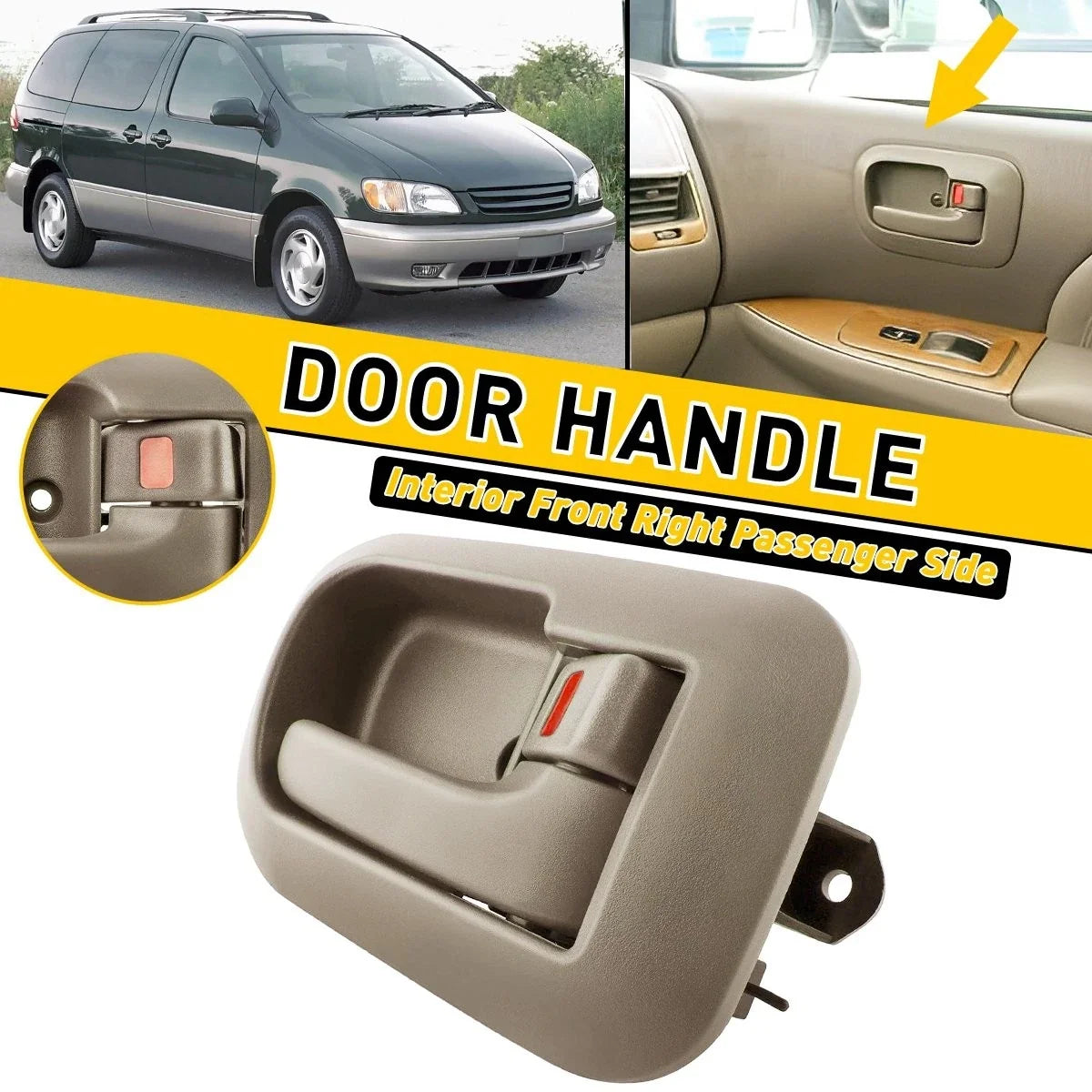Front Door Handle Right Side Passenger for Toyota Sienna (1998–2003) Beige