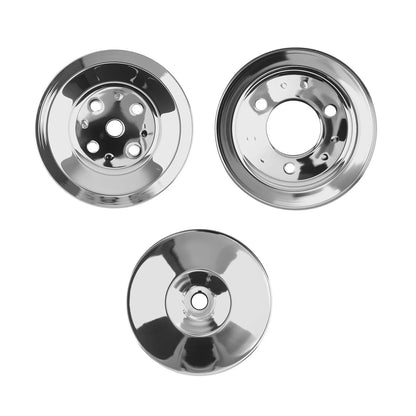 Chrome Power Steering Pulley Kit for Big Block Chevy 396-454 (1965–2002)