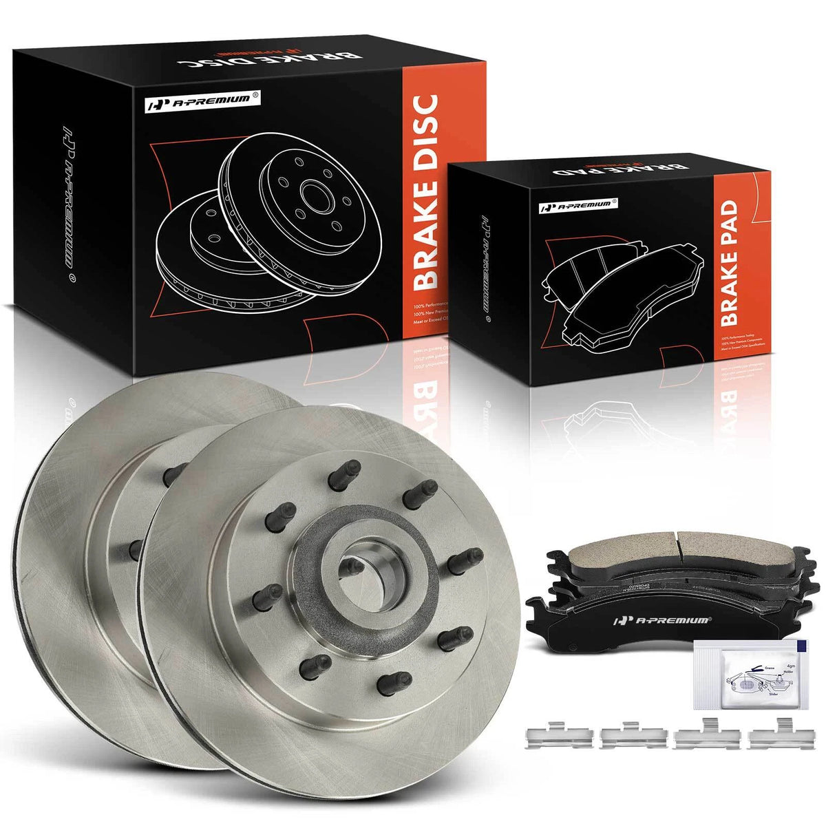 Set of 2 Front Disc Brake Rotors & Ceramic Pads for Dodge Ram 2500 Van (1999–2003) - 5398, BR5398, 60040086, Z36655, 12167040, D655