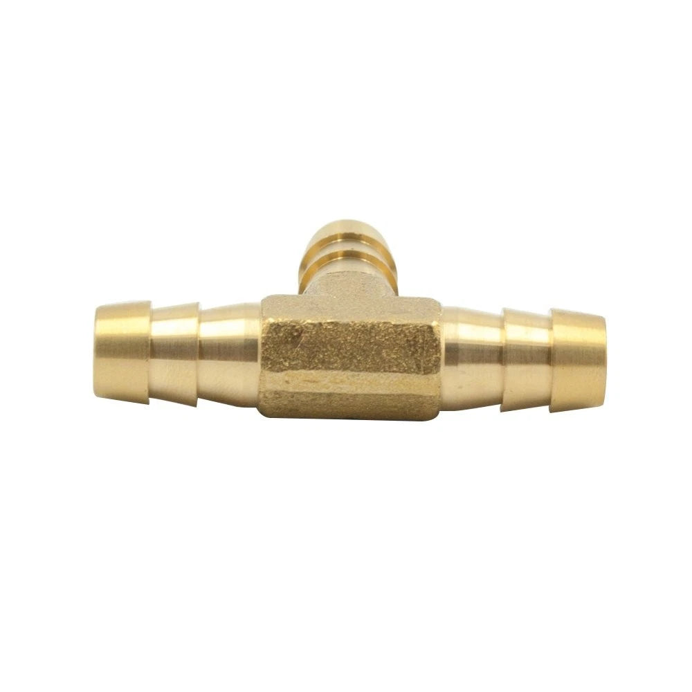 Set of 5 Brass Hose Barb Tee 1/4" x 1/4" x 1/4" Barbed Fittings