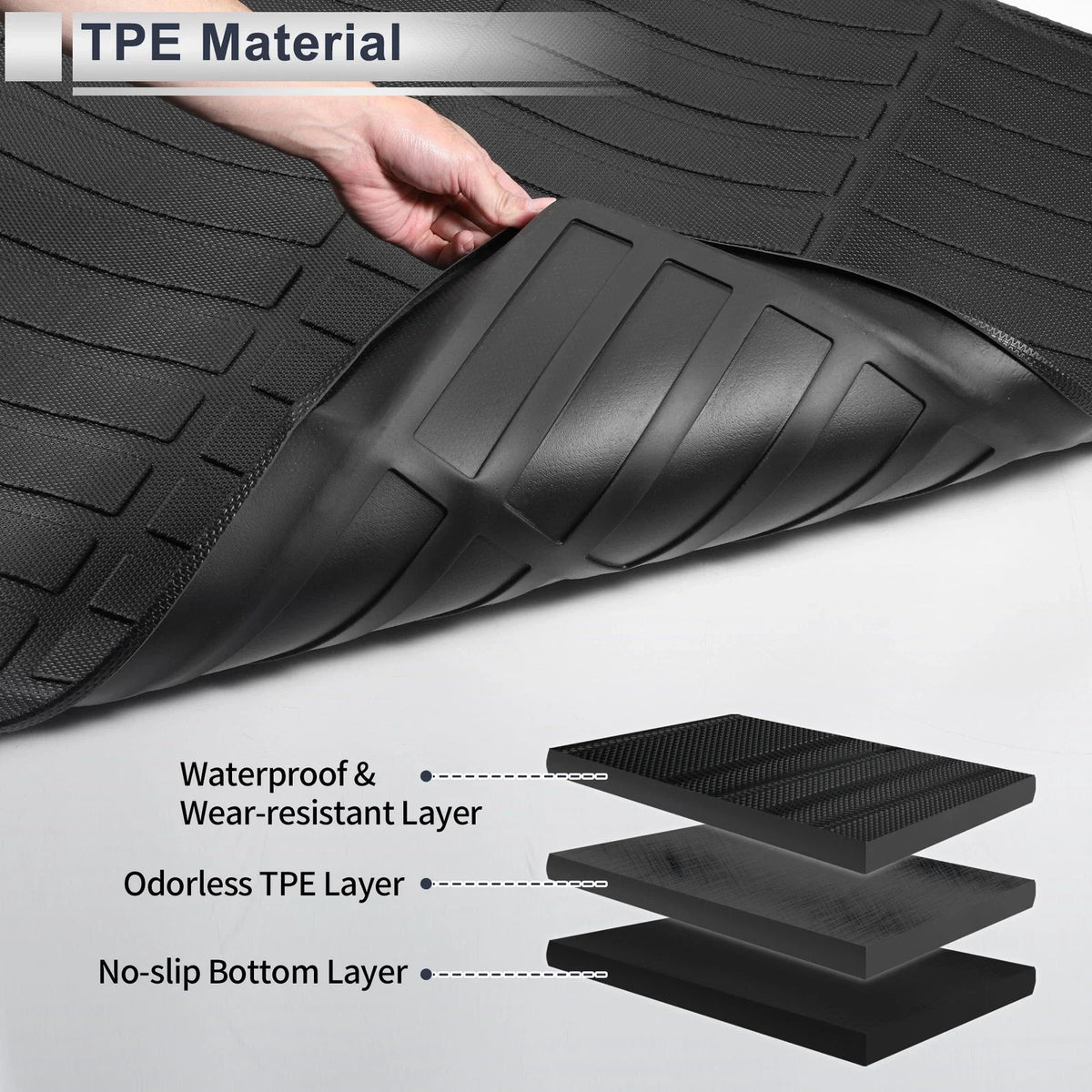 Cargo Liner Rear Trunk Mat for Nissan Ariya (2023–2025) TPE Long Grid Pattern