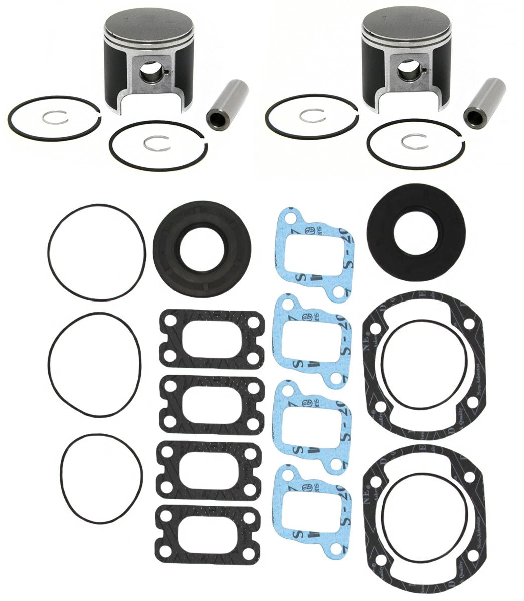 2 SPI .010 Over Bore Piston Kits & Gasket Kit for Ski-Doo MXZ 440 F/C (1998–2002)