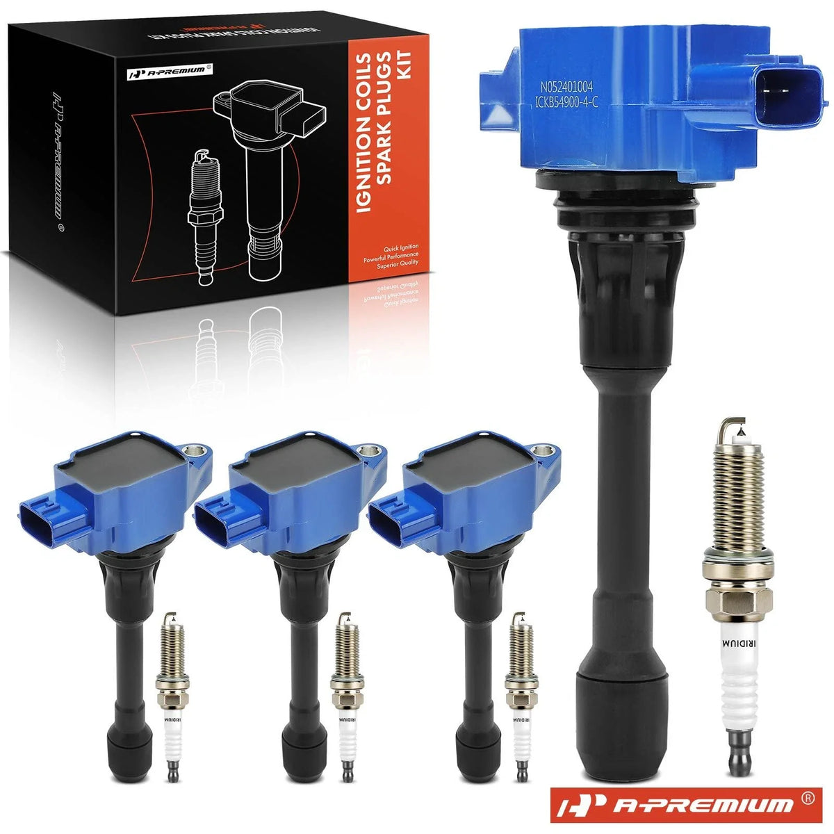 Set of 4 Ignition Coils & 4 Iridium Spark Plugs for Nissan Altima (2007–2013)
