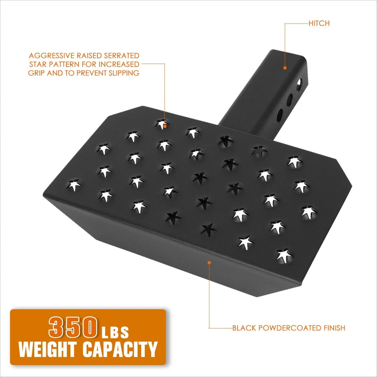 Trailer Towing Hitch Step Bar for Universal Fit (12"W x 6.5"L)