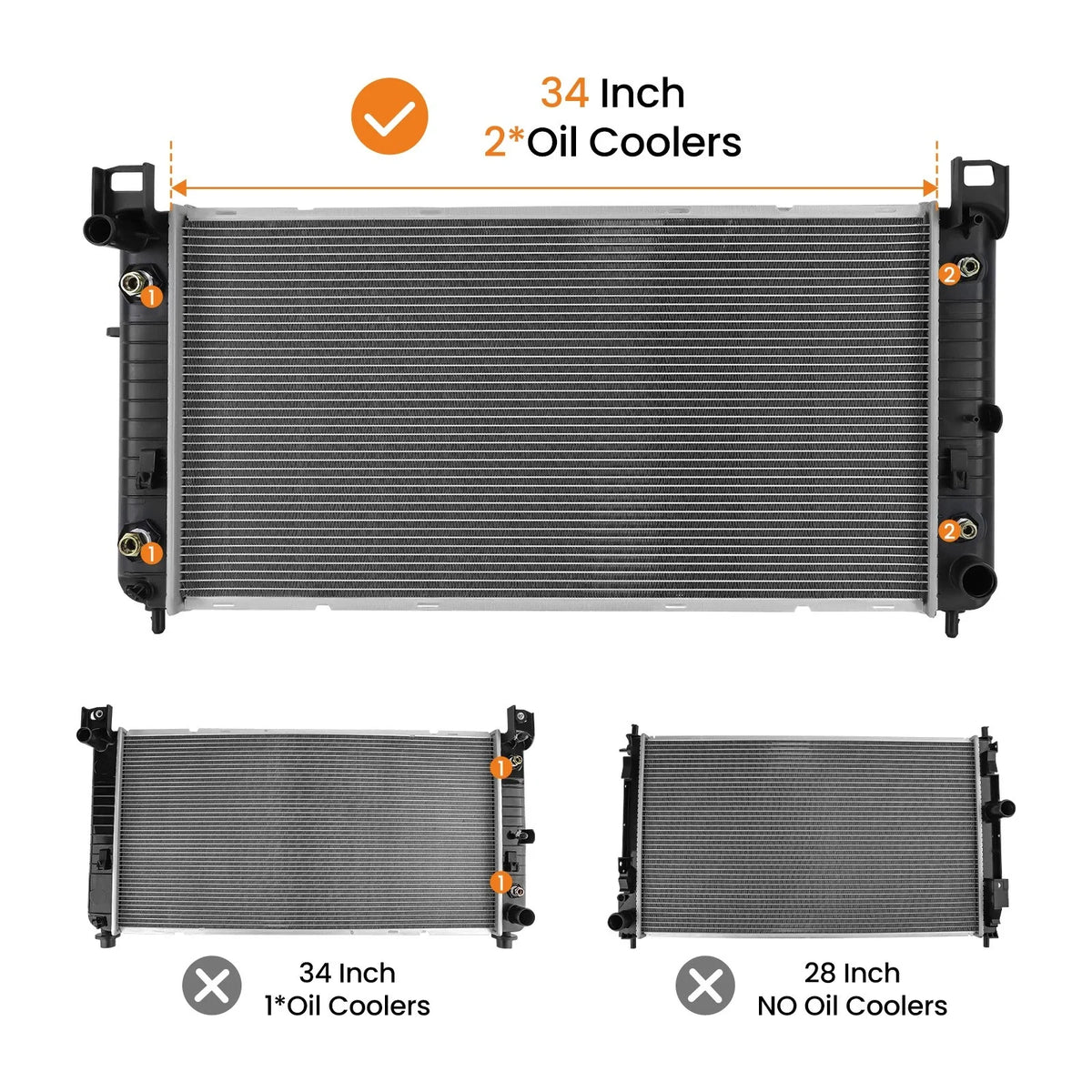 Engine Radiator for Chevrolet Silverado 2500 (1999–2004) CU2370 15841569 2370