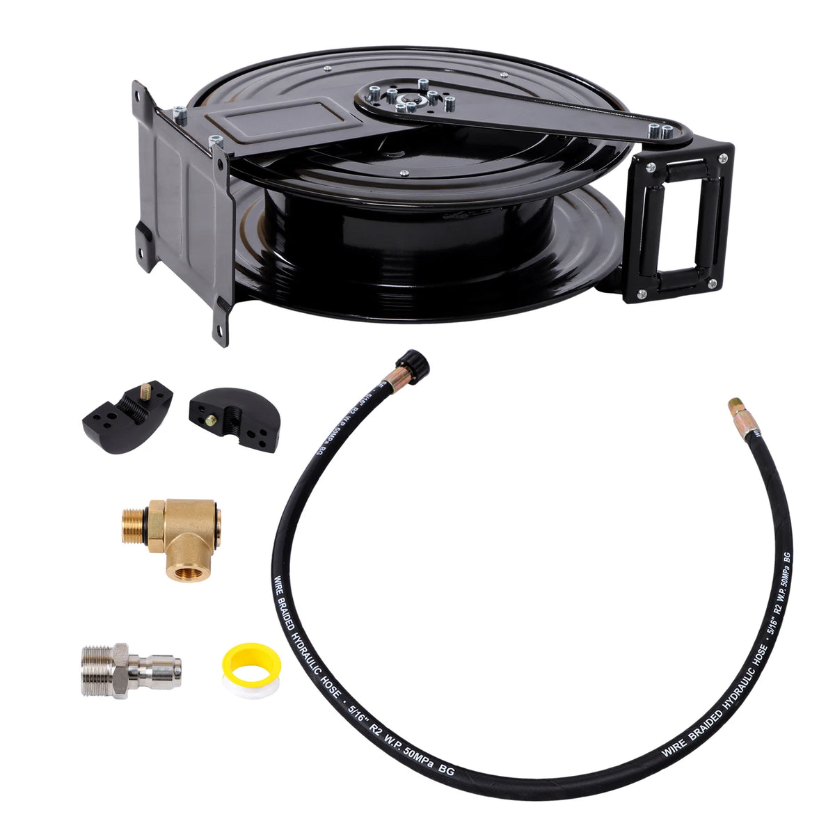 50 FT Pressure Washer Hose Reel with Swivel Arm, 4000 PSI