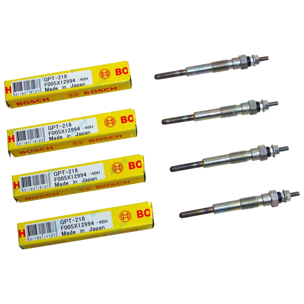 4 Bosch Diesel Glow Plugs for Toyota Toyoace JY30 4cy 2J 2.5L 12V 1980-1982