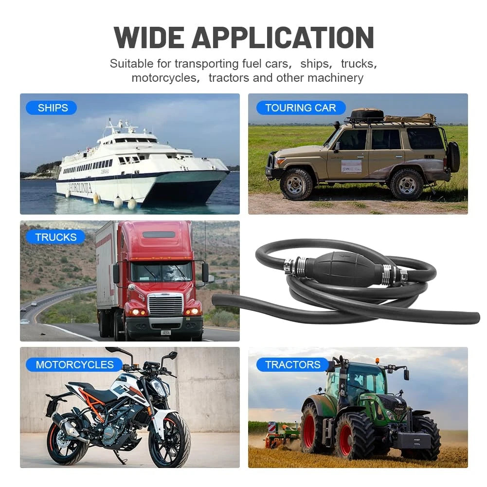 3/8" Rubber Fuel Line Assembly Kit for Marine Outboard Boat Motor