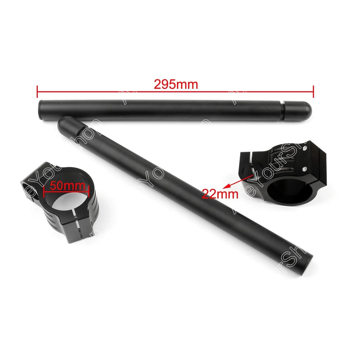 Clip-On Handlebars for ZX10R, CBR1000RR, GSXR, R1, R6 (Universal, 50mm, Black)