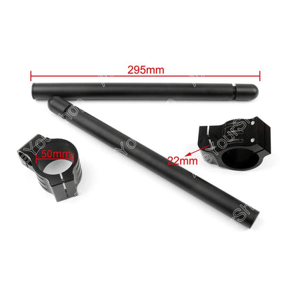 Clip-On Handlebars for ZX10R, CBR1000RR, GSXR, R1, R6 (Universal, 50mm, Black)