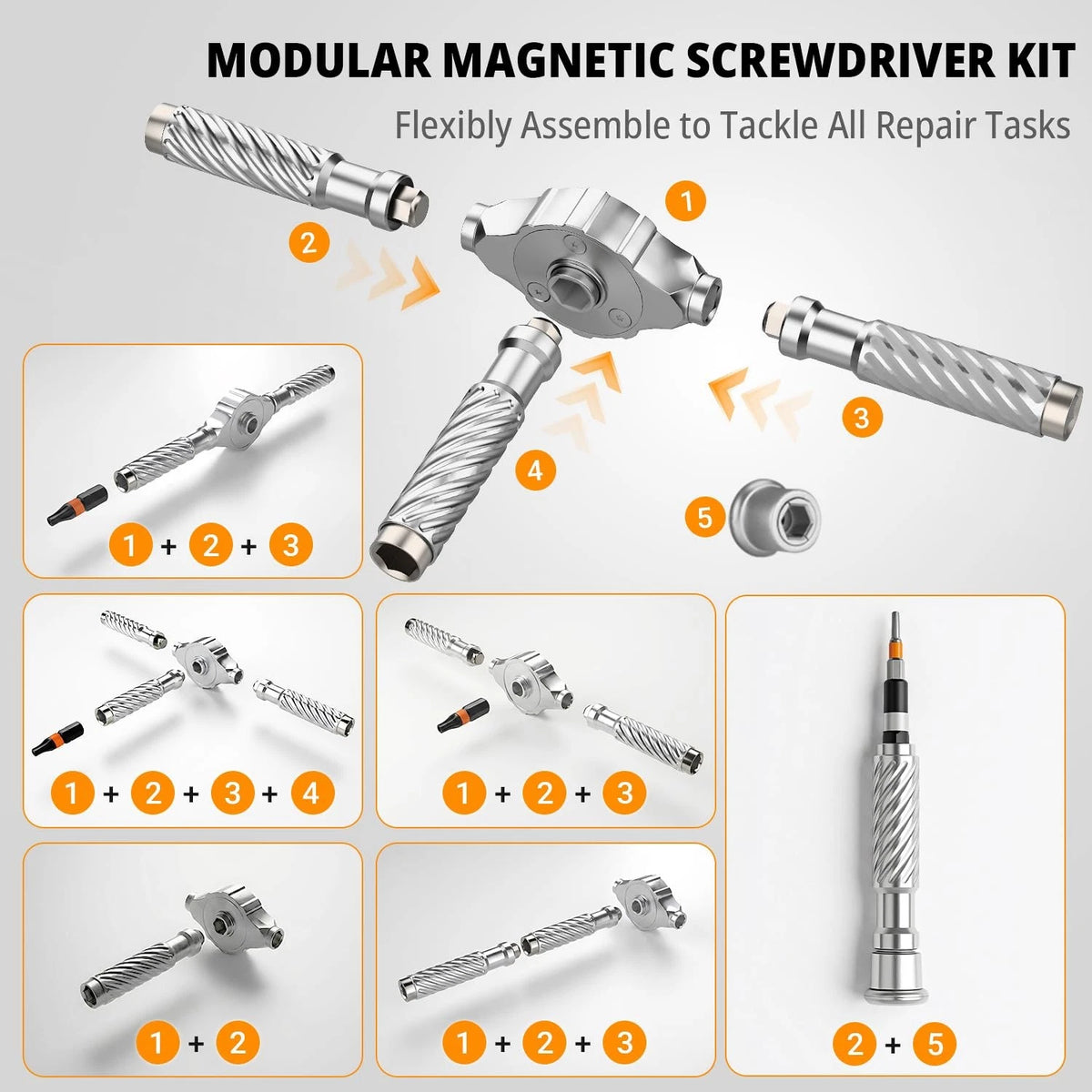 100-in-1 Magnetic Ratcheting Screwdriver Set - 94 S2 Steel Black