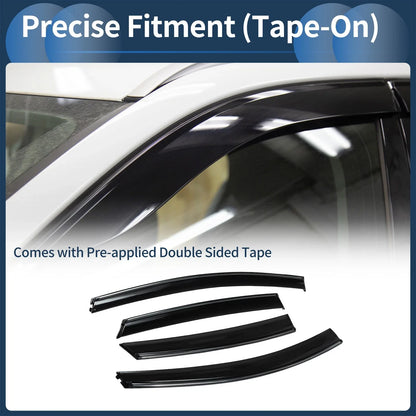 Set of 4 Window Deflectors for Ford Focus (2012) - Black Vent Visors