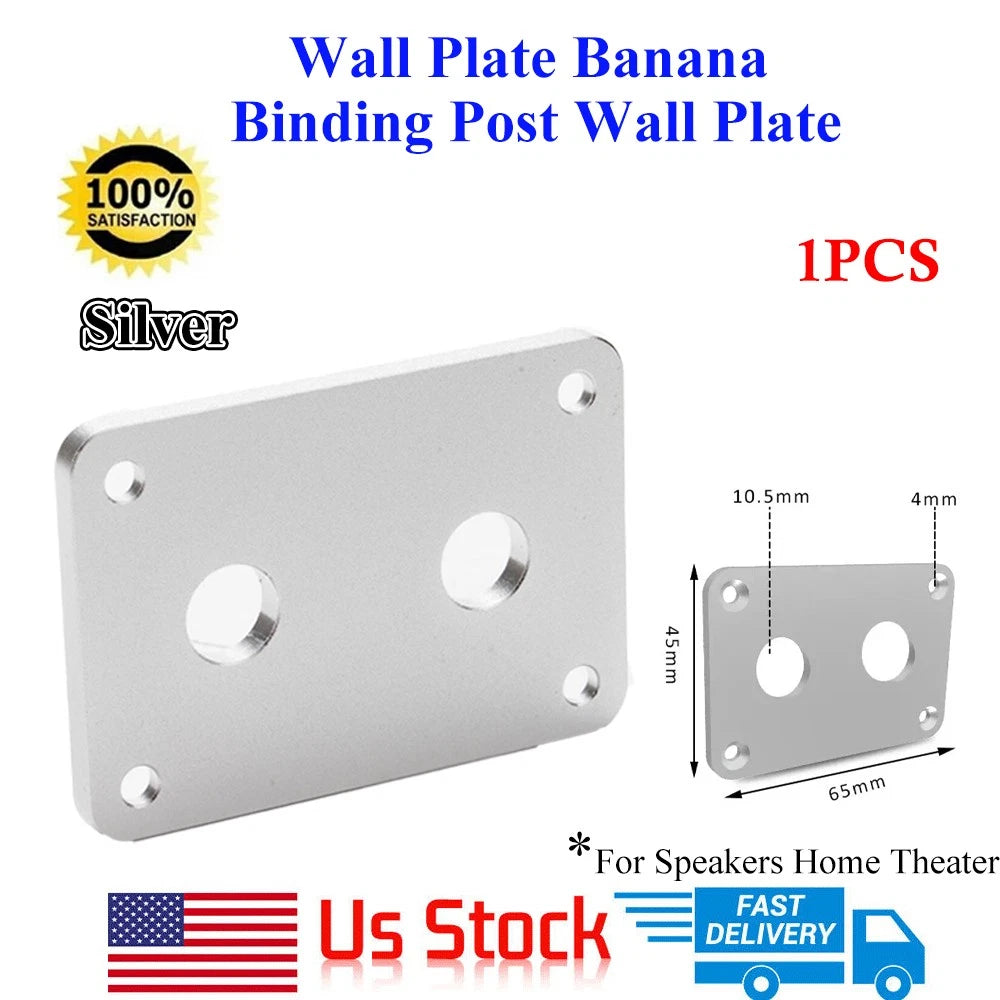 Aluminum Banana Socket Plate Binding Post Terminal Box for Speaker (1PCS)