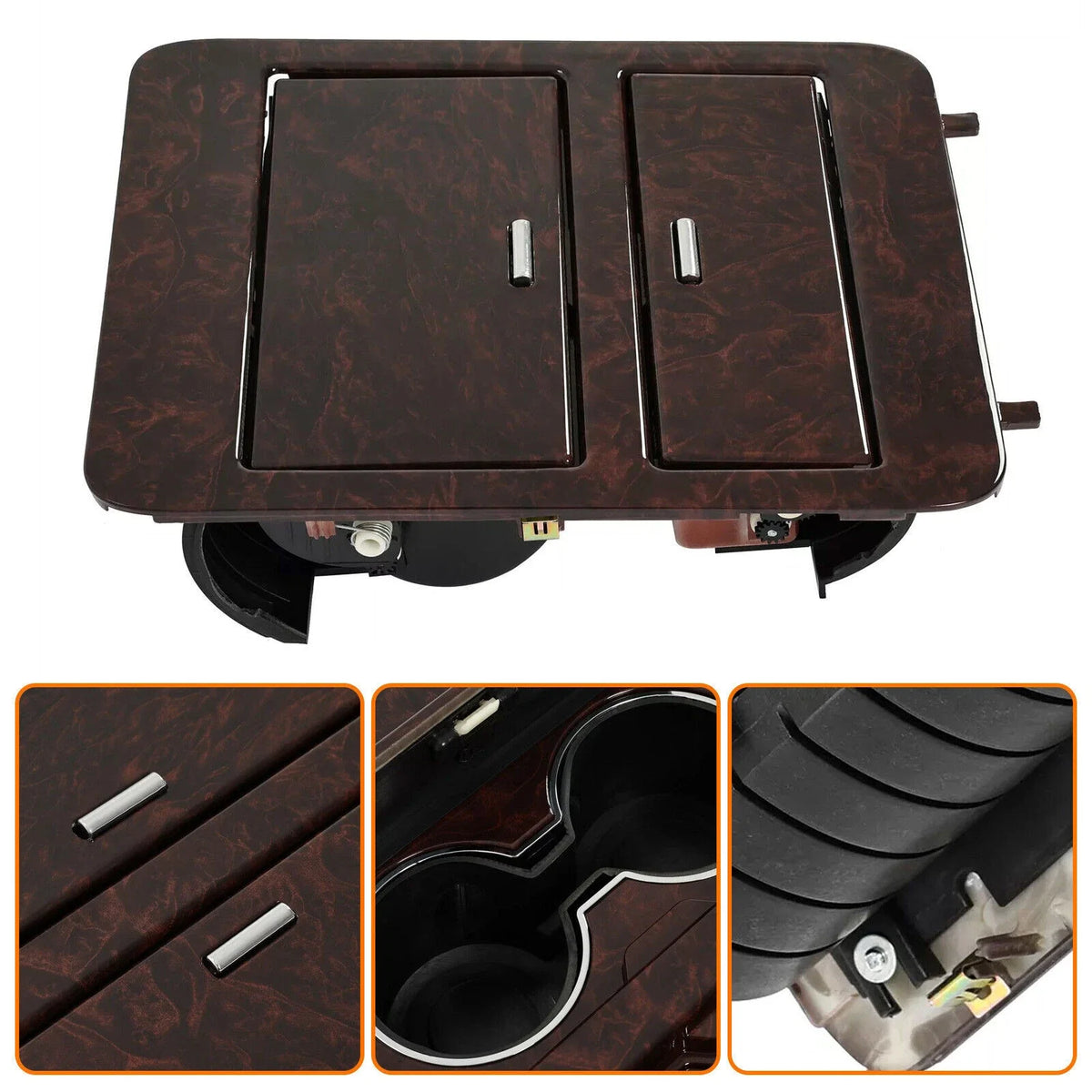 Woodgrain Center Console Cup Holder for Chevy Trucks & SUVs (Full Size)