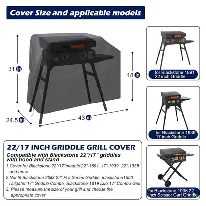 Griddle Grill Cover for 22 inch and 17 inch Models
