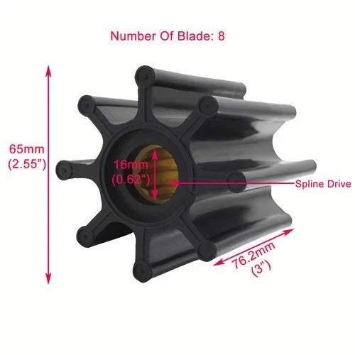 Water Pump Impeller for Volvo Penta Jabsco (3588476, 8881103, 3593573, 3583602)