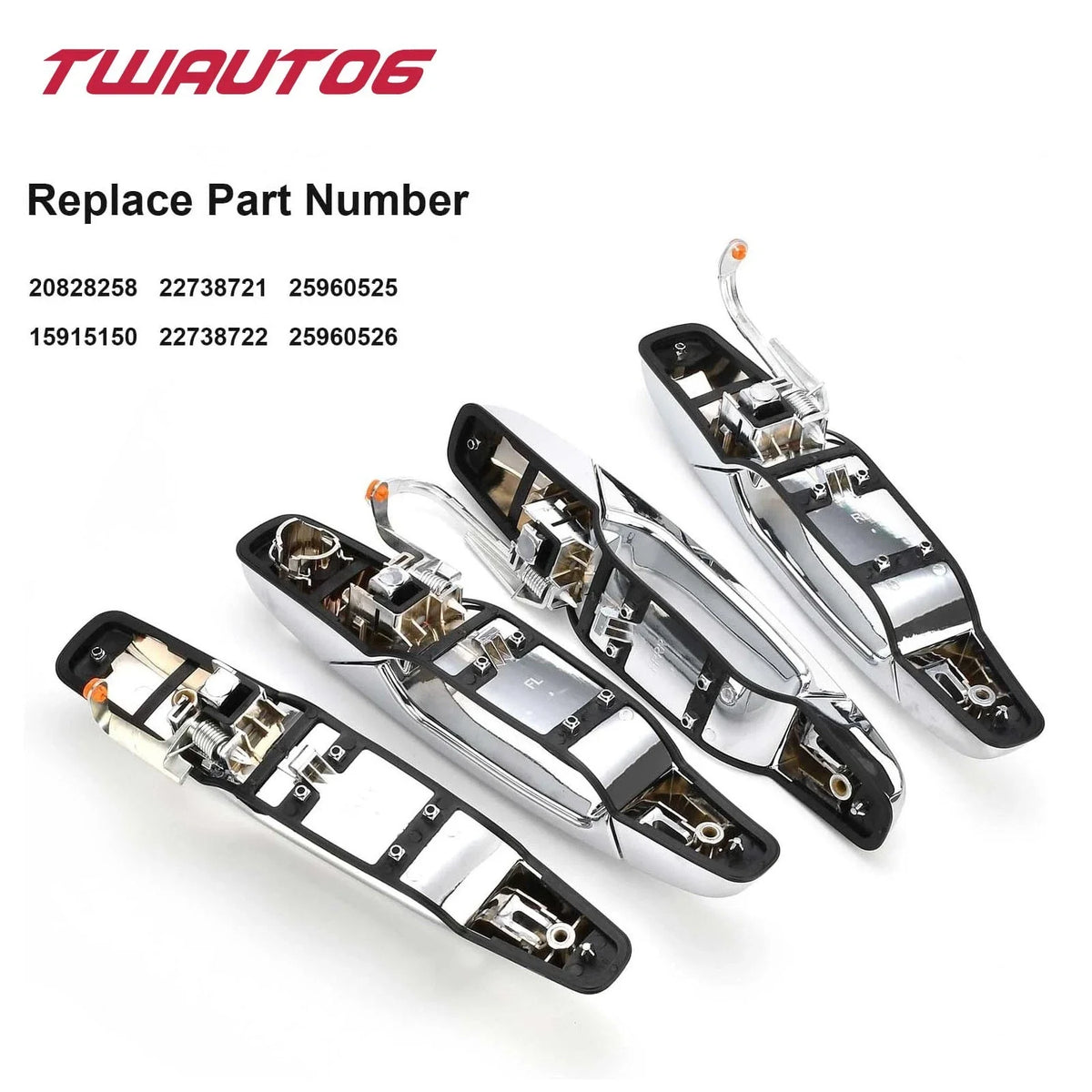 Set of 4 Chrome Door Handles for Chevrolet Suburban GMC Sierra (2007–2014)