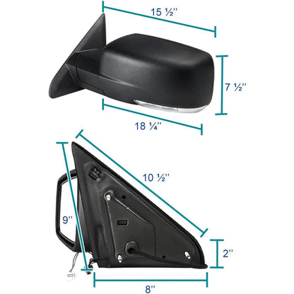 Power Fold Heated Temp Sensor Mirror for Dodge Ram 1500 (2013–2019)
