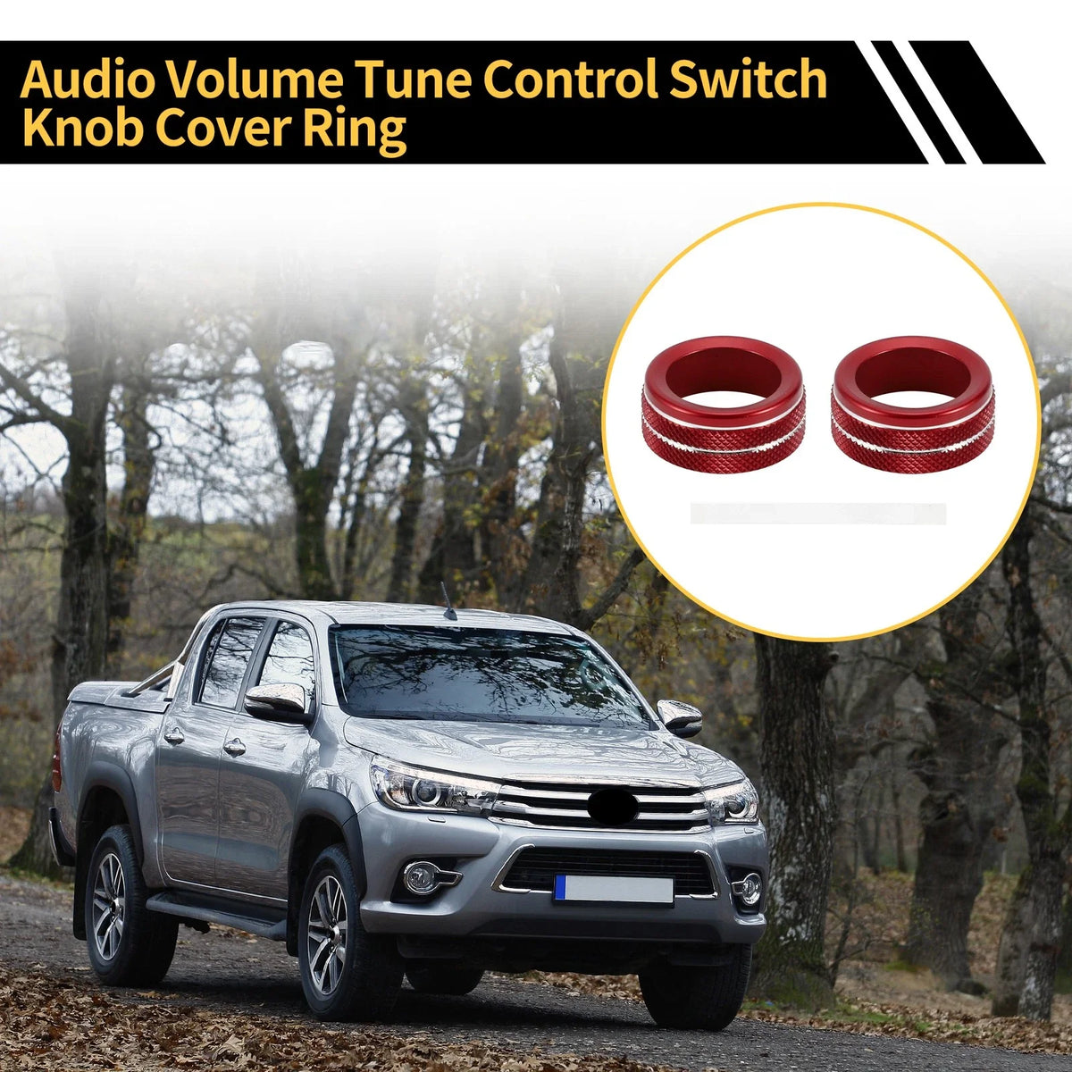 Volume Tune Switch Knob Cover Ring for Toyota Tacoma (2020–2023) Red