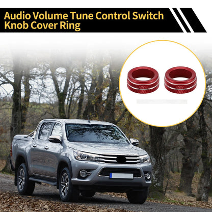 Volume Tune Switch Knob Cover Ring for Toyota Tacoma (2020–2023) Red