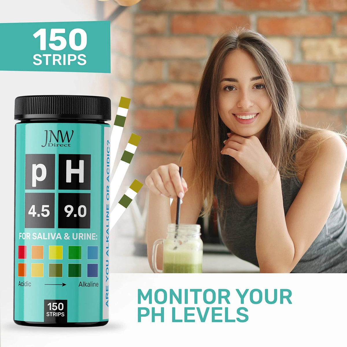 150 pH Test Strips for Urine and Saliva (Mega Value Pack)