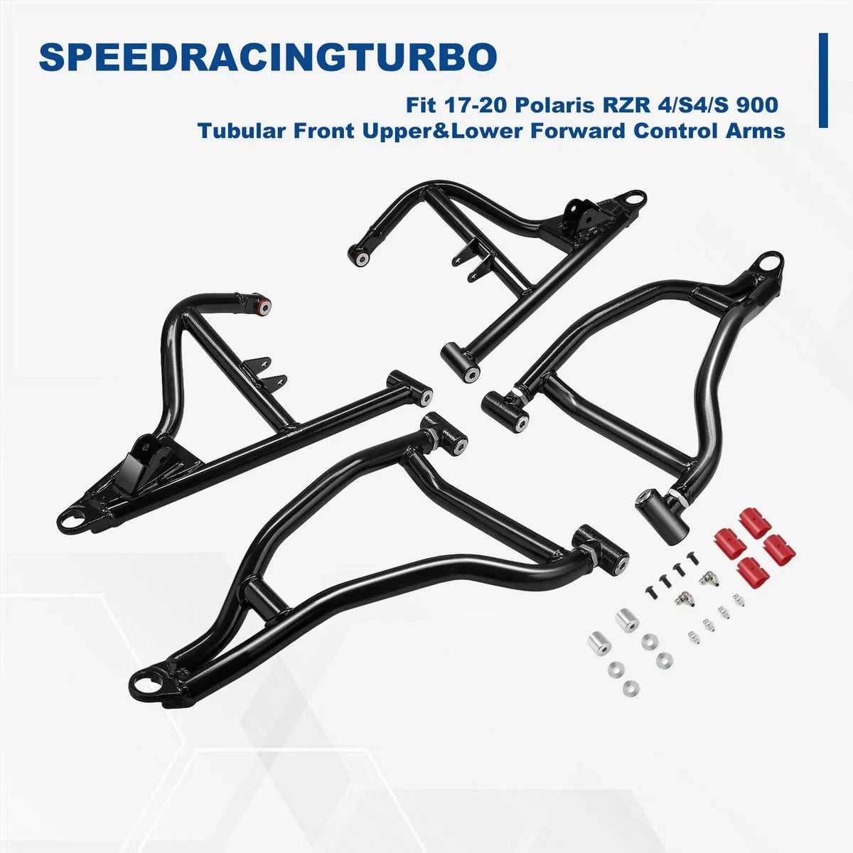 Set of 2 Tubular Front Upper & Lower Control Arms for Polaris RZR 900 (2017–2020)