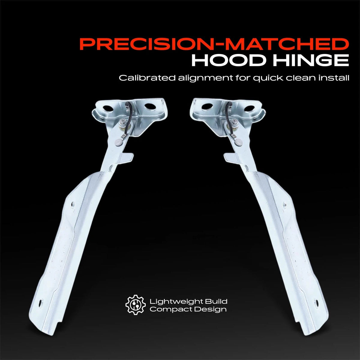 2X Hood Hinge for Ford E-150 E-250 E-350 Econoline (8C2Z16797A, FO1236202C, FO1236202D)