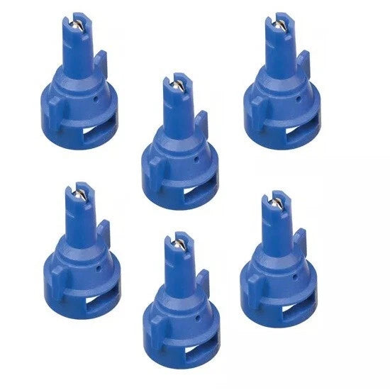 Pack of 6 TeeJet Poly Air Induction Flat Fan Tip Nozzles - Blue