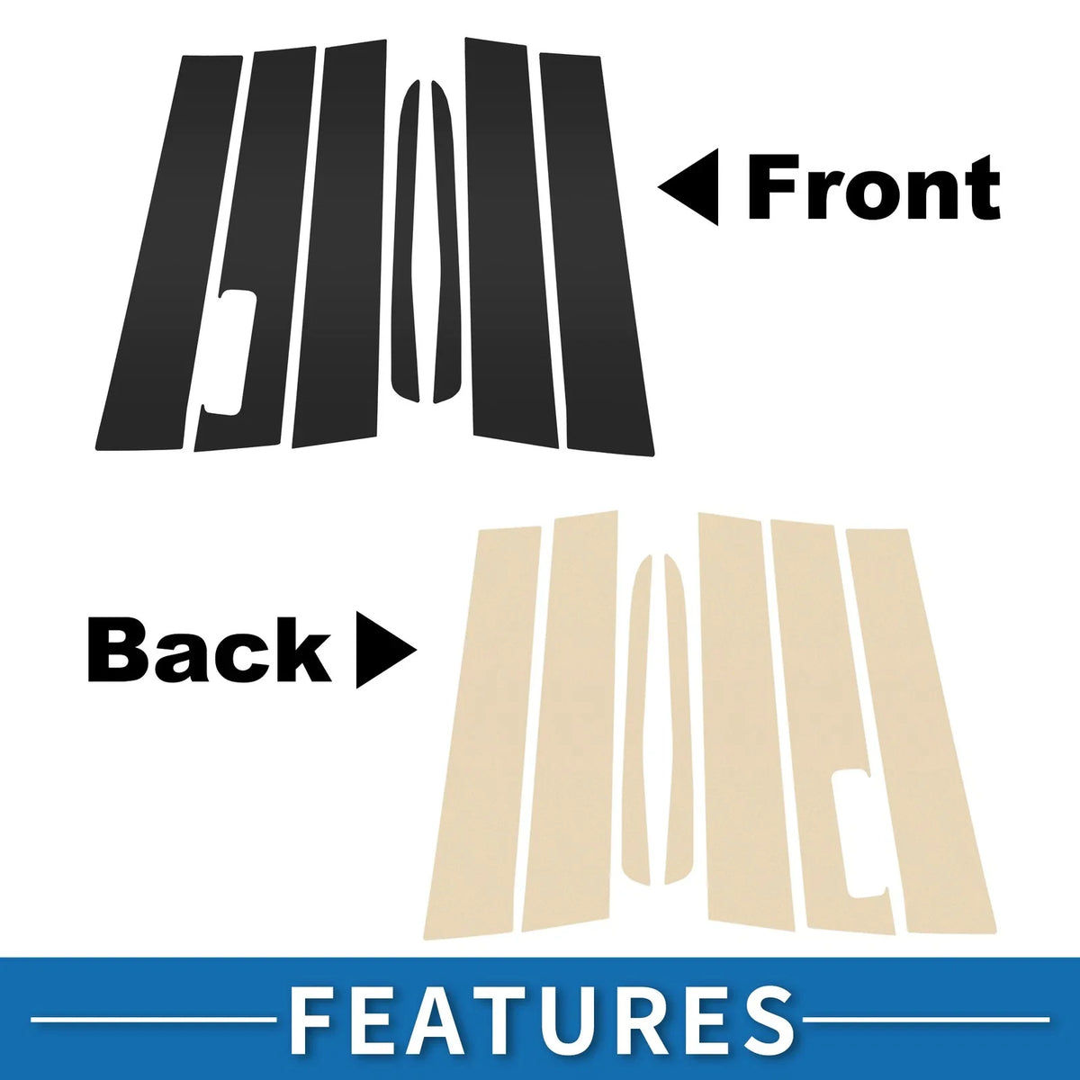 7pcs Door Pillar Window Trim for Ford Maverick (2022–2023) Black