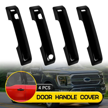 Set of 4 Black Door Handle Covers for Ford F-150 (2021–2024)