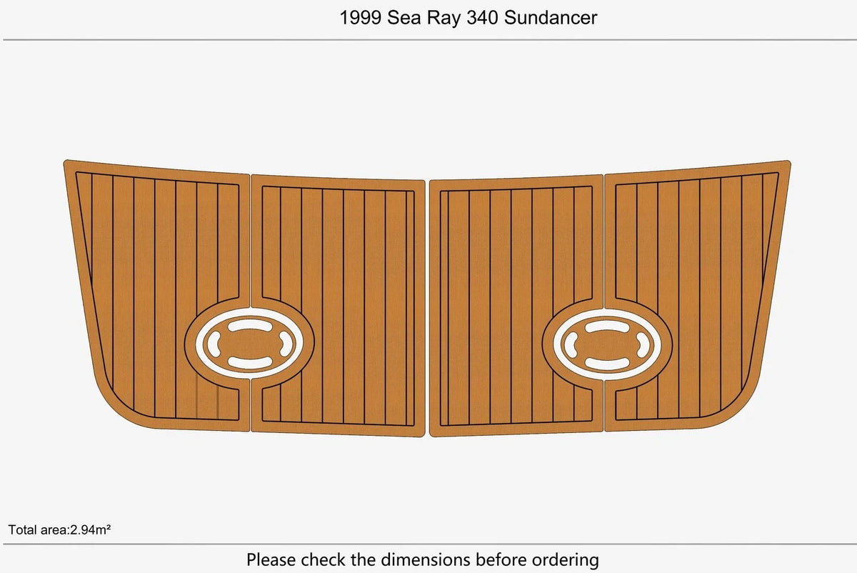 Seadek Swim Platform Mat for Sea Ray 340 Sundancer (1999) - EVA Teak Flooring